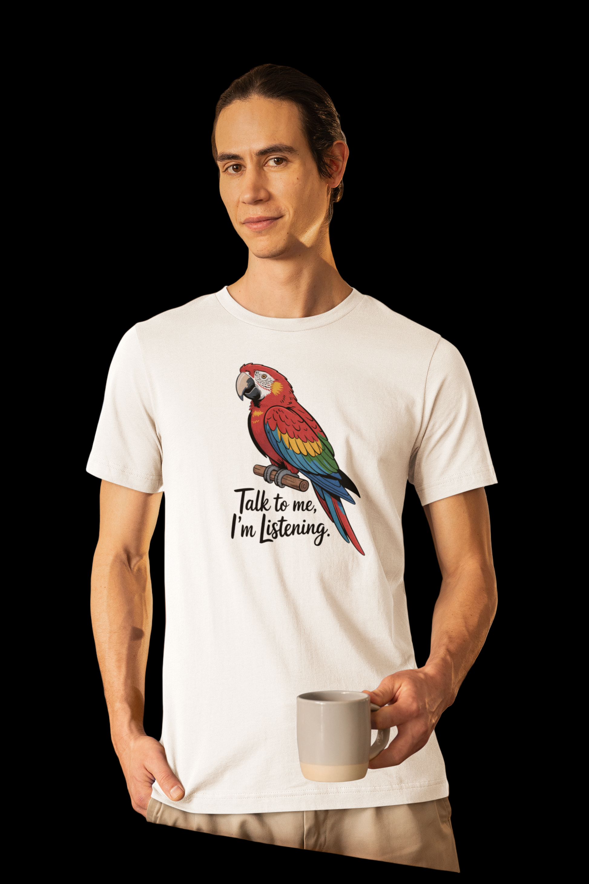 Unisex t-shirt - Parrot -  Talk to Me I’m Listening