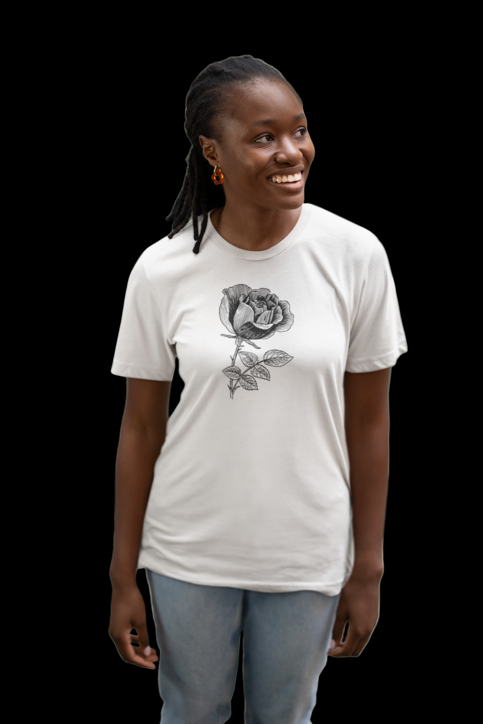 One Rose Tee – Elegant Botanical Design