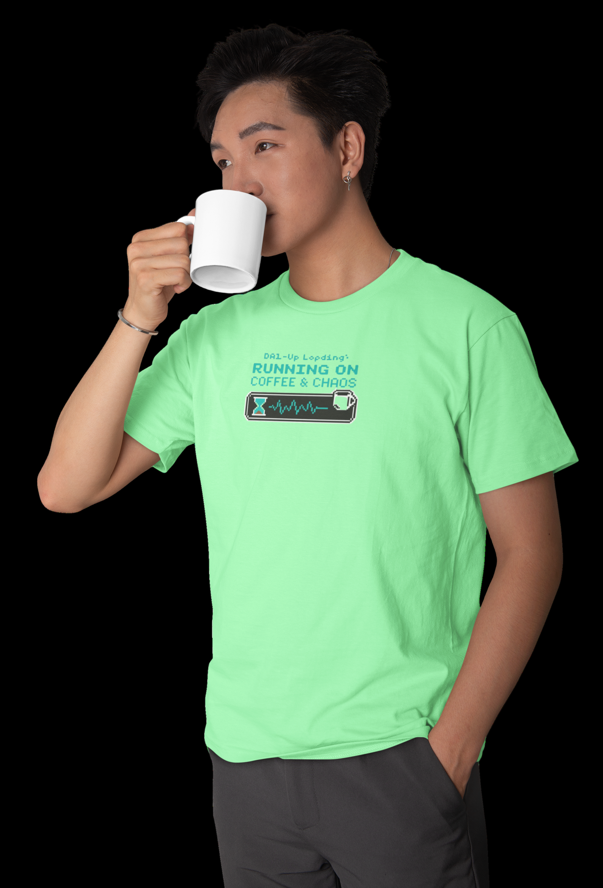 Unisex t-shirt - Running on Coffee and Chaos